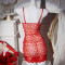 Sexy lingerie set Valentine's Day love print nightgown women's thong two-piece set