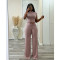 Slimming up, lifting buttocks, sexy knot, wide leg flared pants, long pants set