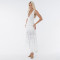 Fashionable new V-neck lace long dress, summer sexy sleeveless backless dress for women