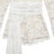 Summer fashion sexy ribbon lace jumpsuit hot selling long sleeved round neck women's jumpsuit