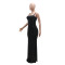 Sexy suspender rhinestone polyester mesh dress, hip hugging long skirt for women