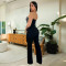 Fashionable women's sexy strapless backless high waisted straight leg jumpsuit