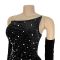 Fashionable women's sexy slim fit bag arm rhinestone split dress