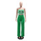 Strapless short top paired with solid color pants, slim fit two-piece set for foreign trade women's casual wear