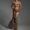 Summer sexy women's suspender long dress, European and American spicy girl slit strapless chiffon dress