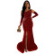 Fashionable women's sexy slim fit bag arm rhinestone split dress