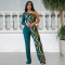 Fashionable women's temperament, tight fitting single shoulder bead wrapped arm jumpsuit