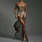 Summer sexy women's suspender long dress, European and American spicy girl slit strapless chiffon dress