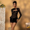 Summer sexy hollow waist short skirt, European and American fashion hot selling spicy lace dress