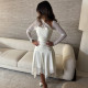New hot selling sexy mesh patchwork ruffle edge irregular waist cinching dress