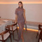 Summer new hot selling ladies' long dress, foreign trade sexy slit sleeveless chiffon dress