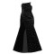 Fashionable women's sexy slim fit bag arm rhinestone split dress