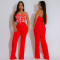 Strapless short top paired with solid color pants, slim fit two-piece set for foreign trade women's casual wear