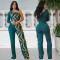 Fashionable women's temperament, tight fitting single shoulder bead wrapped arm jumpsuit