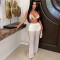 Women's new knitted sexy perspective hollow three piece set with casual beach style
