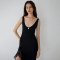 Summer temperament ribbon women's long skirt sexy backless high slit ruffle edge slim fit dress