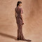 Summer new hot selling ladies' long dress, foreign trade sexy slit sleeveless chiffon dress
