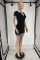 Fashionable quality lapel short sleeved dress with sexy short skirt