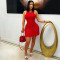 Sexy sleeveless round neck pleated skirt, short skirt, fashionable casual skirt