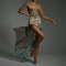 Summer sexy women's suspender long dress, European and American spicy girl slit strapless chiffon dress