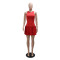 Sexy sleeveless round neck pleated skirt, short skirt, fashionable casual skirt