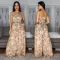 European and American fashion women's sexy strapless backless wide leg printed jumpsuit