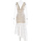 Fashionable new V-neck lace long dress, summer sexy sleeveless backless dress for women