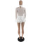 New fashion style elegant slim fit bubble skirt long sleeved mesh dress