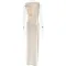 Summer round neck backless dress, fashionable sleeveless pleated slit slim fit dress