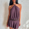 Summer new hot selling sexy hanging neck short skirt sleeveless casual backless women's dress