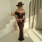 Summer new hot selling sexy pleated one shoulder small top, fashionable spicy girl wrapped hip skirt set