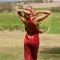 Ins style cross-border new summer polka dot dress elegant V-neck hanging neck tie slim fit backless long skirt