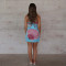 New Spicy Girl Summer Strap Bag Hip Skirt Deep V Mesh Printed Untrimmed Slimming Women's Beach Skirt
