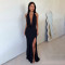 2025 Summer Swinging Collar Hanging Neck Bareback Sexy Split Dress Long Dress