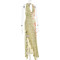 New neck hanging printed long skirt for women, fashionable and sexy, backless, high slit irregular dress