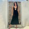 Spring and summer fashion temperament solid color dress cross-border hot selling sexy V-neck bag hip long skirt