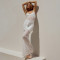 Temperament Hanging Neck Lace Long Dress Fashionable and Sexy Sleeveless Bareback Slimming Dress for Women