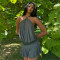 Summer new hot selling sexy hanging neck short skirt sleeveless casual backless women's dress