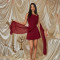 2025 foreign trade spring and summer style temperament square collar ribbon short skirt fashionable hot selling sexy sleeveless dress