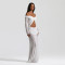 Twisted one shoulder chiffon long dress cross-border sexy exposed navel pleated dress