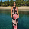 French dress, sexy and elegant, hanging neck print, slim fit vacation long dress