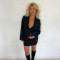 New hot selling suit short skirt set, fashionable and sexy foreign trade V-neck long sleeved cardigan two-piece set