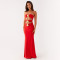 Ladies' sexy hollow out dress with a one neck metal flower, spicy girl slim fit long skirt