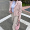 New hot selling suit short skirt set, fashionable and sexy foreign trade V-neck long sleeved cardigan two-piece set