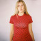 Women's polka dot two-piece sexy round neck short sleeved slightly flared pants casual suit for women
