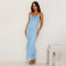 Seasonal hot selling camisole women's dress fashionable and sexy pleated backless fishtail skirt