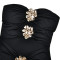 Ladies' sexy hollow out dress with a one neck metal flower, spicy girl slim fit long skirt