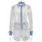 Summer casual set with sequins, V-neck long shirt, slim fit shorts, fashionable women's two pieces
