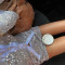 Summer casual set with sequins, V-neck long shirt, slim fit shorts, fashionable women's two pieces