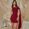 2025 foreign trade spring and summer style temperament square collar ribbon short skirt fashionable hot selling sexy sleeveless dress